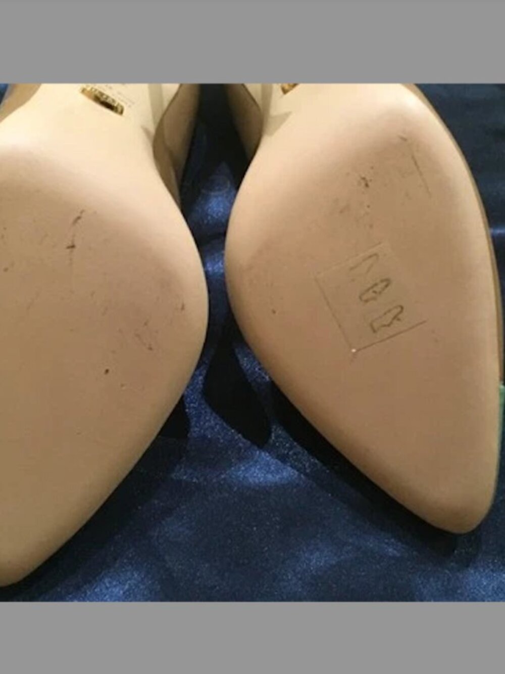 New Sergio Rossi Tan and Turquoise Toecap Pumps SZ 36.5 - Picture 5 of 7